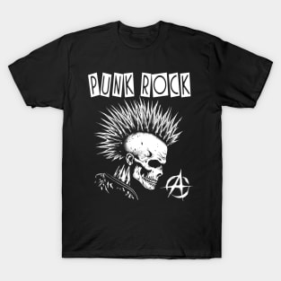 Punk Skull With Mohawk - Punk Rock T-Shirt